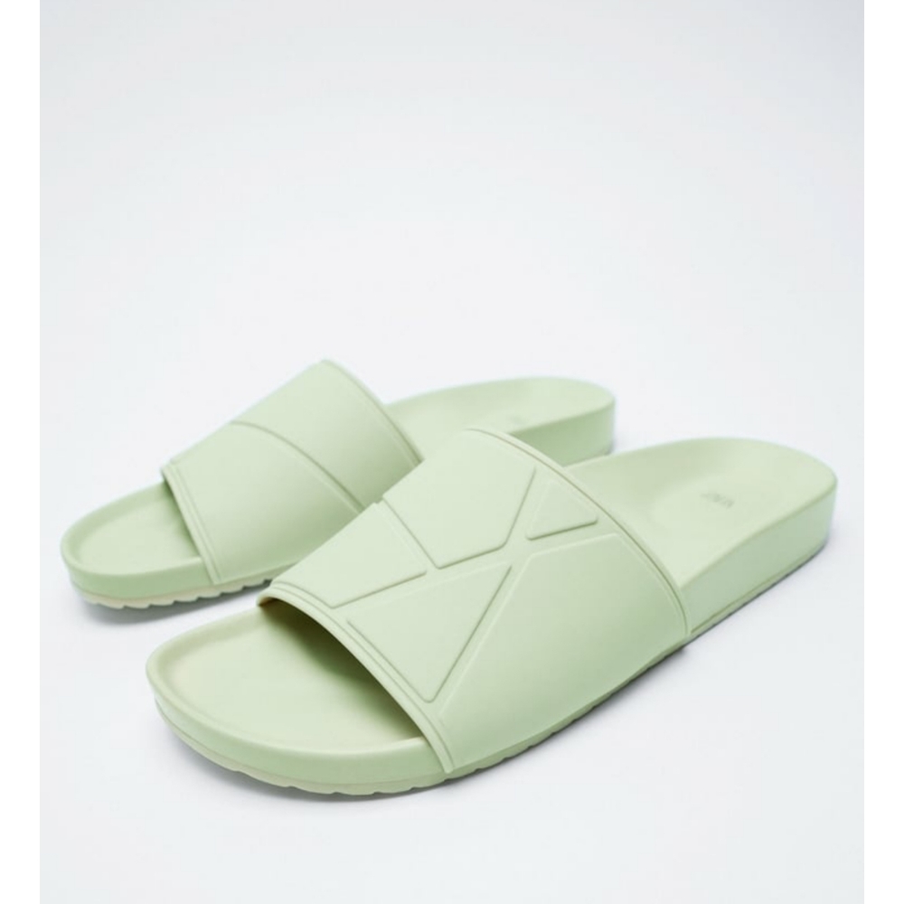 NWT ZARA LOW HEEL SANDALS MINT GREEN - Picture 6 of 8